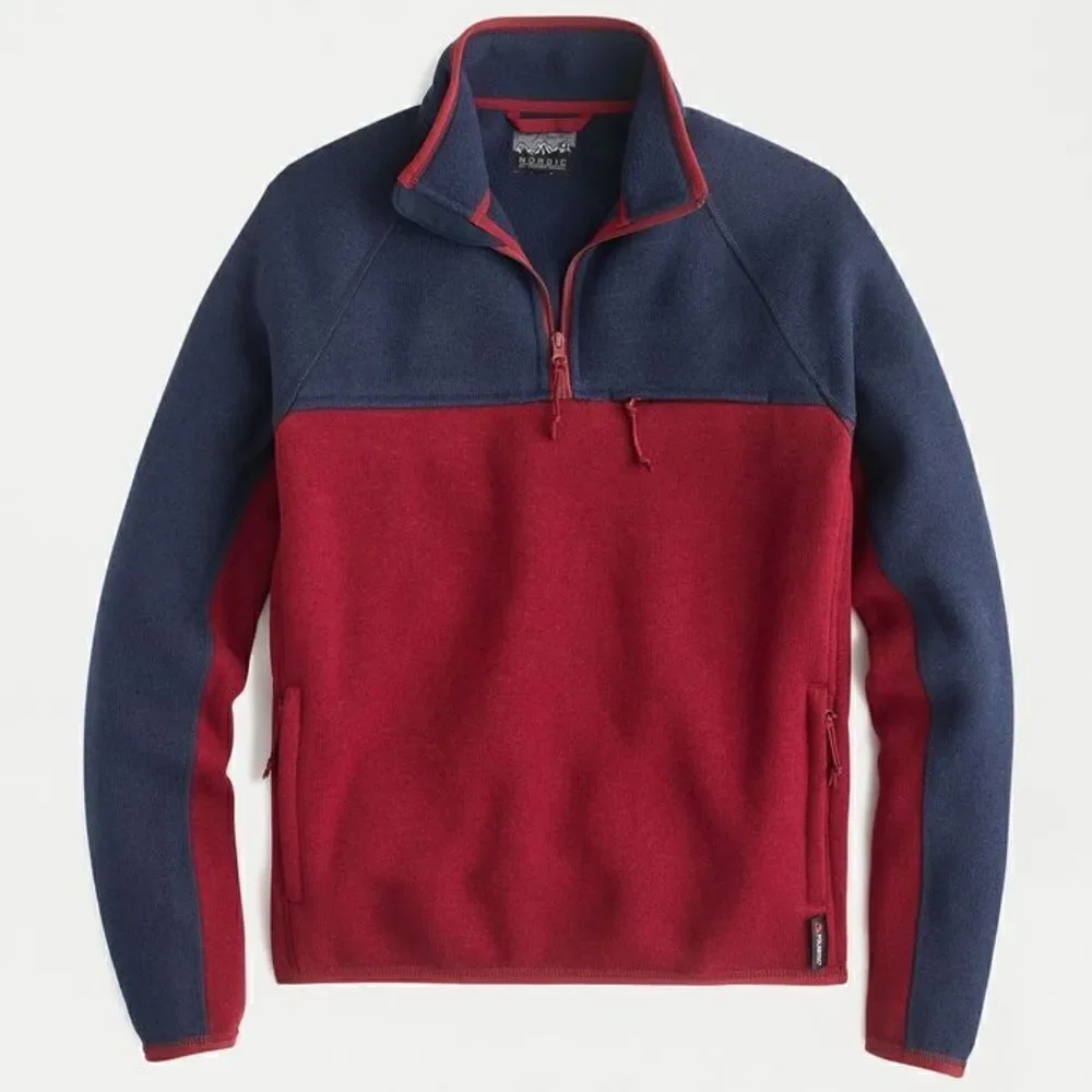 J.CREW Men’s Colorblock Polartec Nordic Half Zip Pullover Sweater Sz S